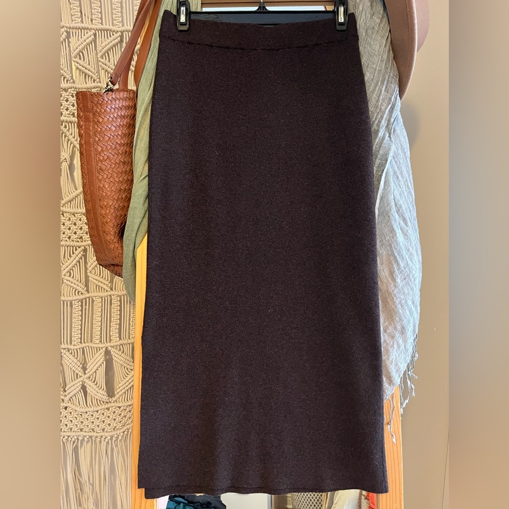 Rich Brown Knit Skirt. XS with lots of stretch.